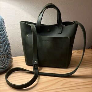 Portland Leather Goods Brushed Green Mini Snap Crossbody Bag